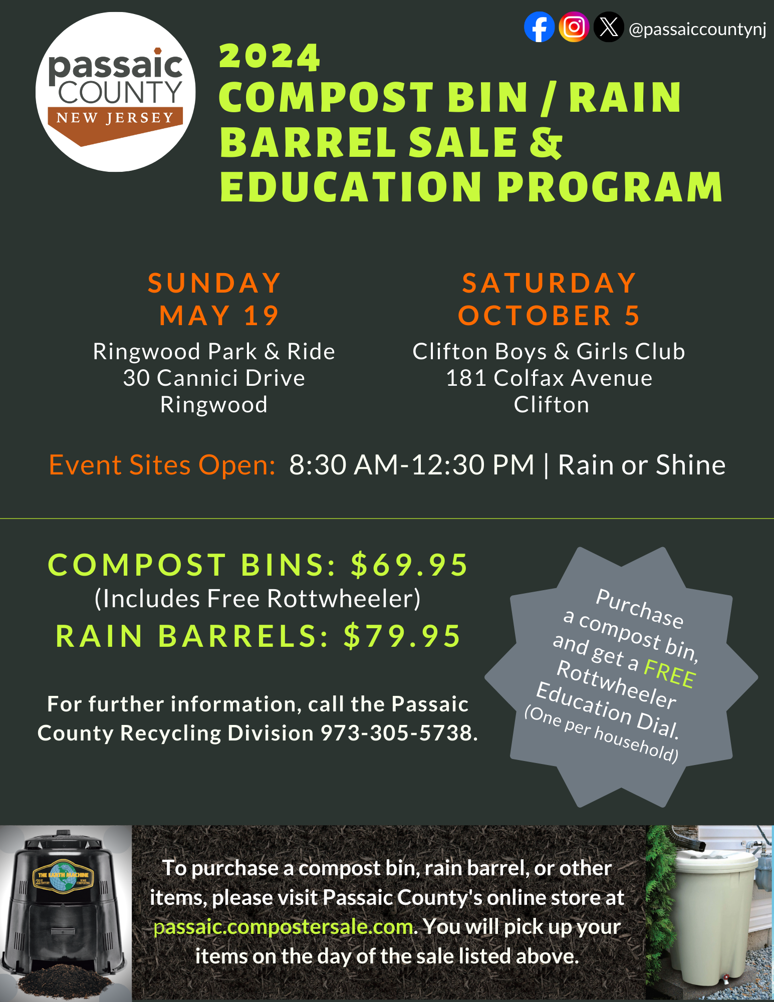 Compost Bin and Rain Barrel Sale