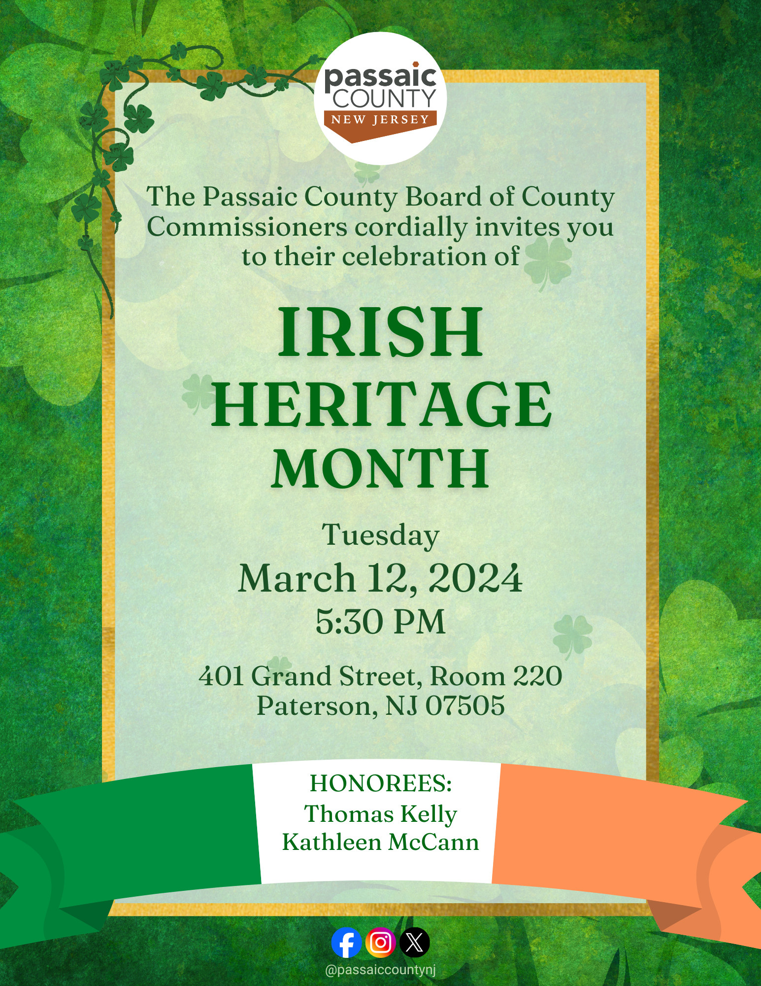 Irish Heritage Month Celebration flyer